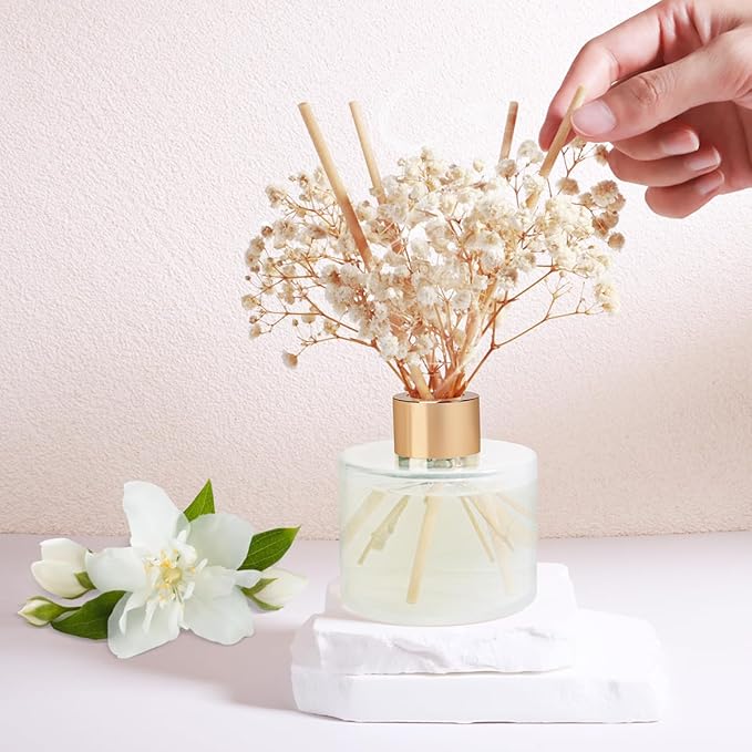 Scent Diffuser Set, 5.28oz(150ml) Linen Scent Diffuser with 8 Sticks Long Lasting Fragrance for Home, Bathroom, Room Decor