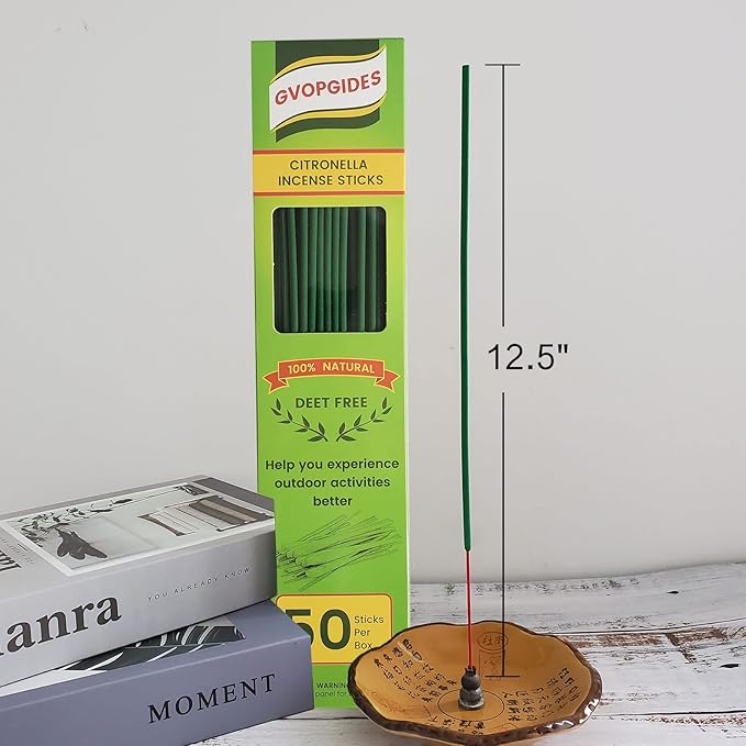 Citronella Incense Sticks 50 Pieces per Box, Made from Natural Plants, Suitable for Outdoors, Indoors, by The Pool, in The Yard