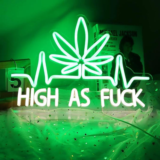 JFLLamp Leaf Weed Neon Signs LED Neon Lights Signs for Wall Decor Bedroom Suitable for Living Room Bar Game Room Hotel Birthday Party Restaurant Christmas Unique Gift for Lover 16 * 12 Inch(Green)