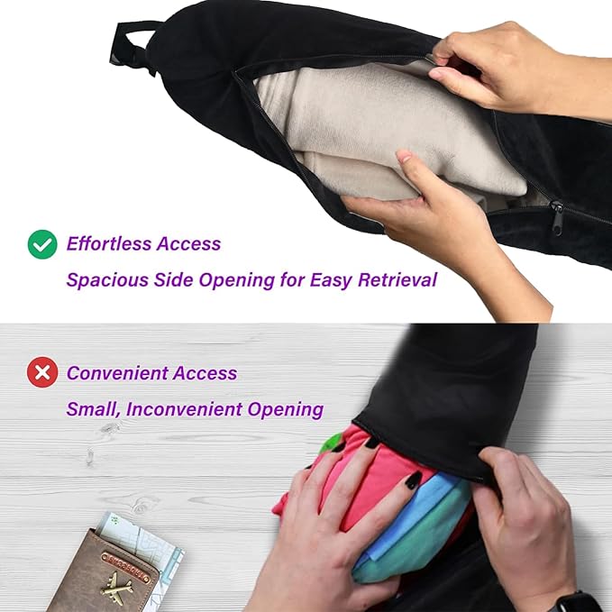 Stuffable Neck Pillow for Travel，Stuffable Travel Pillow，Travel Neck Pillow Stuffable with Clothes Transforms Into Extra Luggage without Excess Fees