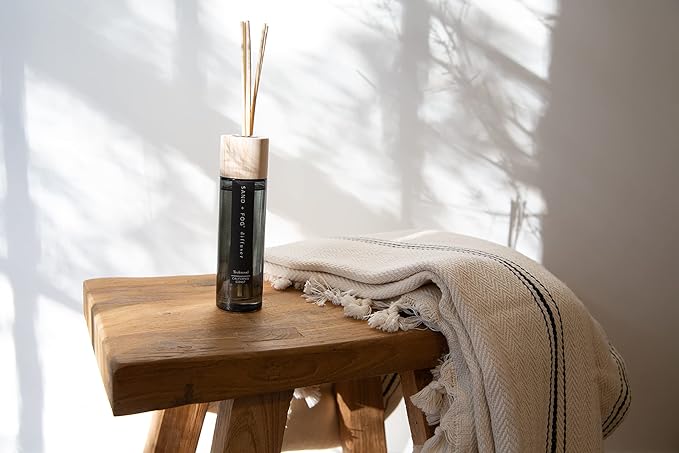 Sand + Fog Teakwood Reed Diffuser | Made with Essential Oils | Fill Your Home with The Your Favorite Luxurious Fragrance