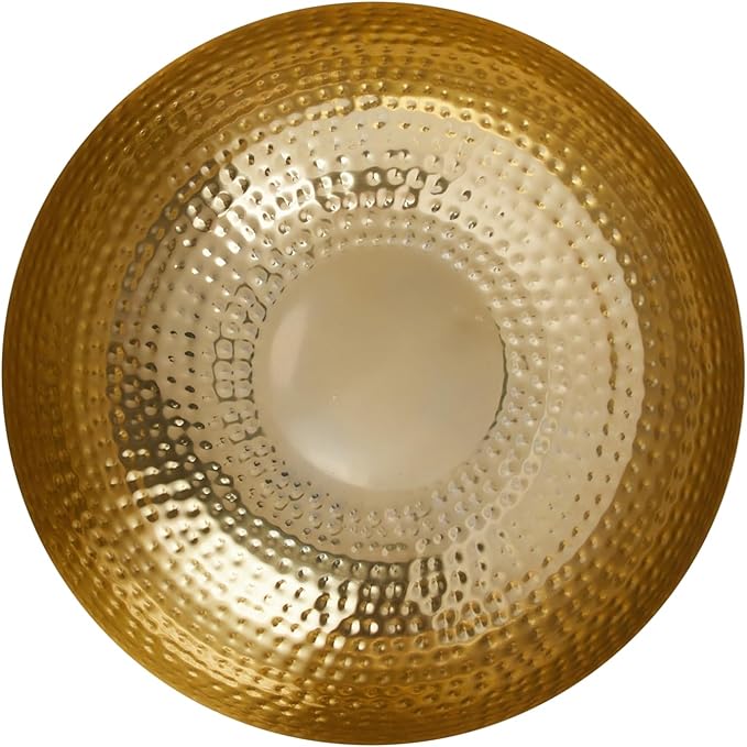 Creative Co-Op Round Hammered Metal Bowl, Gold Finish, 14"