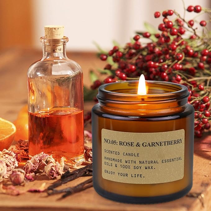 Candles for Home Scented,6Pack Soy Wax Candle Sets,Aromatherapy Candle Gift Set for Women,150 Hours Long Burn Time, Amber Jar Candle Candles Gift for Birthday