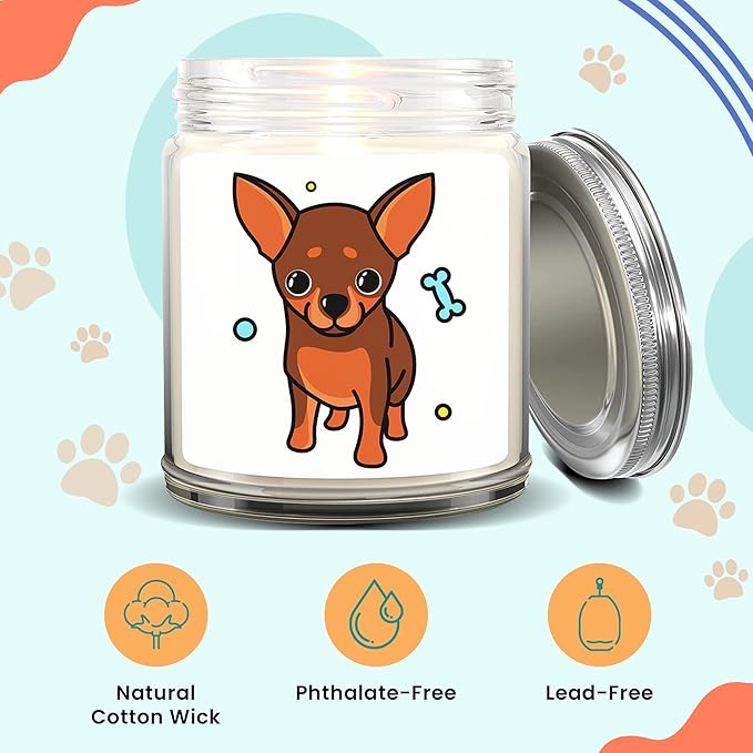 1OAK Lavender Scented Candles - Dog Mom Gifts for Women - Dog Candle - Made in USA (Chihuahua)