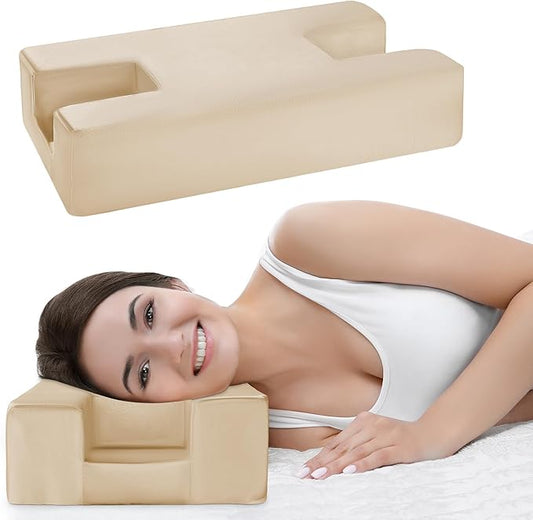 HOMBYS Beauty Pillow for Side Sleepers, Side Sleeper Pillows for Adults,Silky Smooth Satin Bed Pillow,Champagne