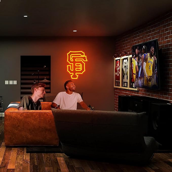 Neon Sign for Wall Decor Baseball Neon Light for Man Cave Birthday Gifts for Men With Dodge Baseball Team Logo Sign Led Sign for Bar Party Dorm Decoration Size16.1 * 12.2inch(LD062)