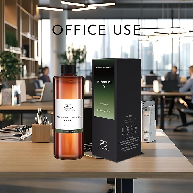 Diffuser Oil Luxury Essential Oils for Diffuser Refill & Air Freshener,Long-Lasting Natural Home Fragrance and Hotel Scent for Diffusers - 8.45 Fl.oz(250ml), Lemongrass