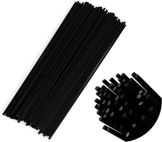 Black Oil Diffuser Sticks 50pcs 11.8in/30cm×0.118in/3mm Fragrance Refill Fibre Reed Thick Diffuser Sticks for Diffuser Black Reed Diffuser Sticks for Home Office Spa and Bedroom