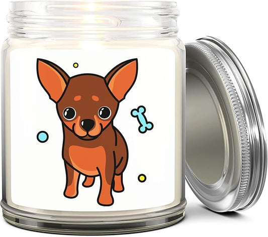 1OAK Lavender Scented Candles - Dog Mom Gifts for Women - Dog Candle - Made in USA (Chihuahua)