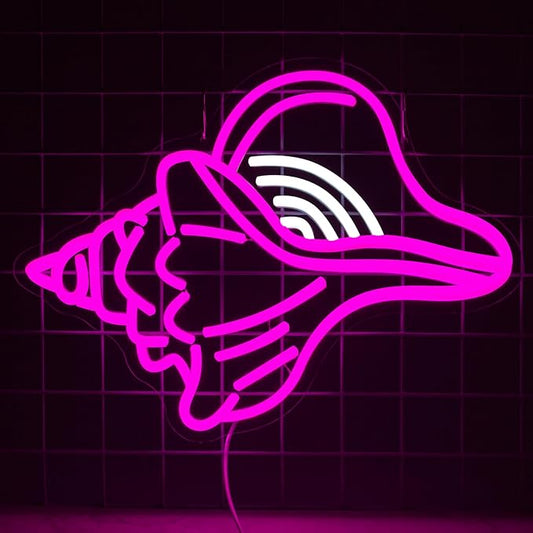 Seashell Neon Sign, Pink Ocean Shells Conch Neon Signs For Wall Decor, Led Light Up Signs for Bar Man Cave Beach Theme Party Wedding Decorations Gifts