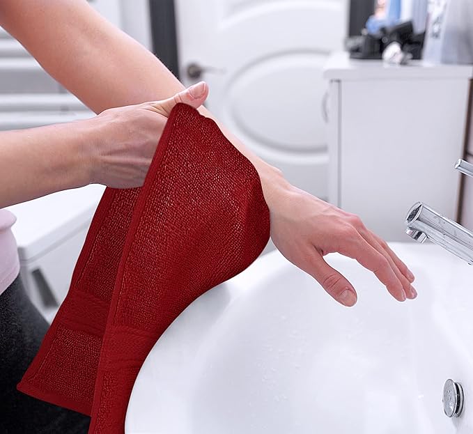 Utopia Towels 6 Pack Premium Hand Towels Set, 16 by 28 inches, 100% Ring Spun Cotton, Ultra Soft and Highly Absorbent 600GSM Towels for Bathroom, Gym, Shower, Hotel, and Spa, Red
