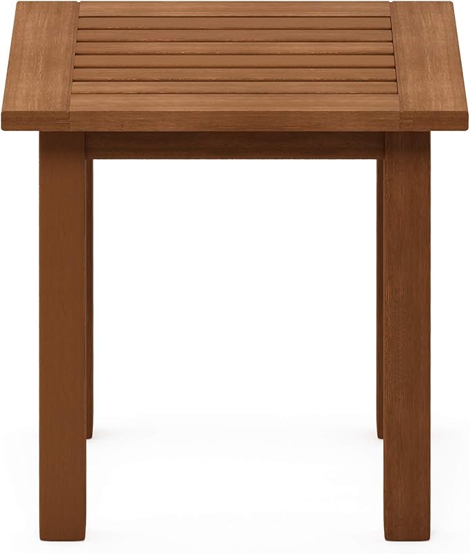 Furinno FG18506 Tioman Hardwood Patio Furniture Outdoor End Table, Natural