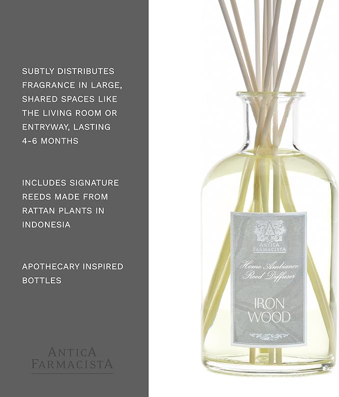 Antica Farmacista Home Ambiance Diffuser, Reed Diffuser Ironwood, 16.9 Fl Oz