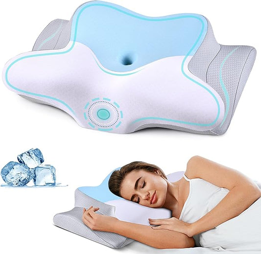 Cervical Pillow for Neck Pain Relief, Contour Memory Foam Pillows for Sleeping Cooling Neck Support Pillow Odorless Ergonomic Pillow Orthopedic Bed Pillow for Side Back Stomach Sleepers