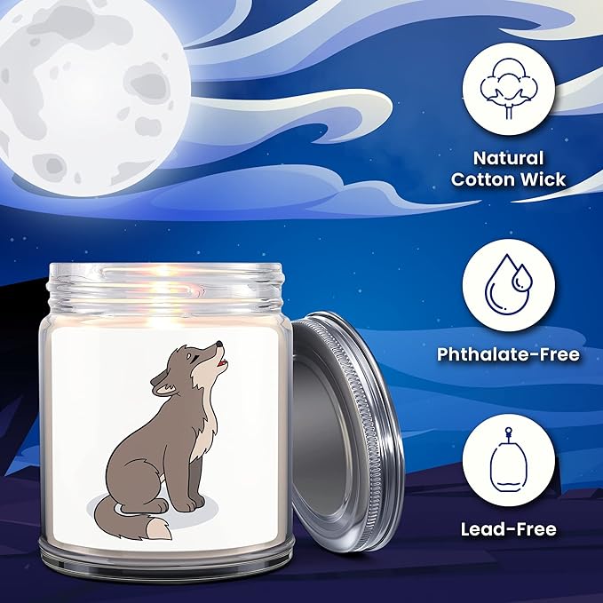 1OAK Lavender Scented Candles - Wolf Mom Gifts for Women - Wolf Candle - Made in USA