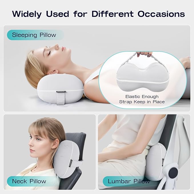 Cooling Leg Pillow for Side Sleeping - Pregnancy Knee Pillow with Strap - Memory Foam Knee Pillow for Side Sleepers Hip Pain Relief & Spine Alignment (Light Grey)