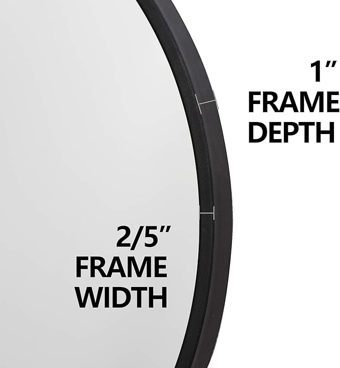 Smartxchoices Pack of 2 Black Round Mirror 18 Inch, Wall Mounted Circle Mirrors, Metal Vanity Mirror Wall Bathroom Décor，Washrooms, Living Rooms