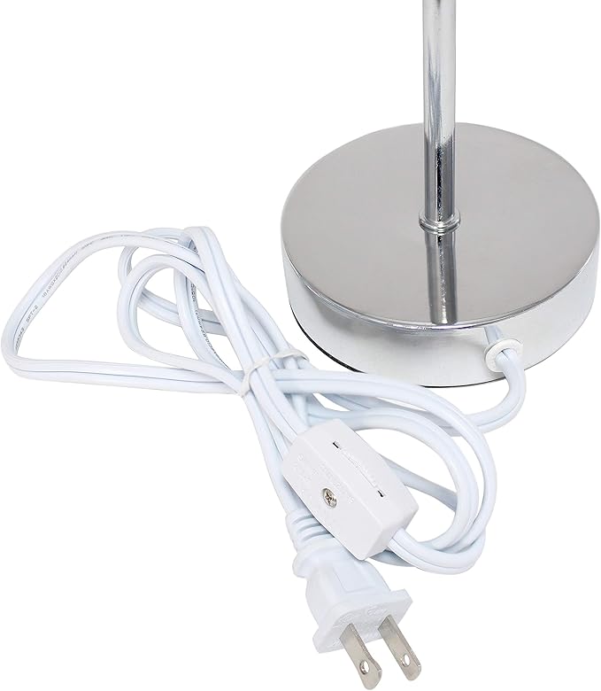 Simple Designs LT2007-WNE-2PK Chrome Mini Basic Table Lamp with Fabric Shade 2 Pack Set, Wine