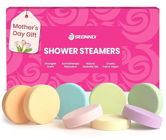 Shower Steamers Aromatherapy, 8 Pack Shower Bombs Relaxation Birthday Gifts for Women, Mother's Day Gifts for Her, Stress Relief & Self Care, Natural Fragrance Essential Oils Spa Gifts
