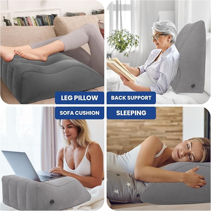 Leg Elevation Pillow - Inflatable Wedge Pillow for Sleeping Leg Pillows for Sleeping Portable Leg Pillow for Swelling, After Surgery, Blood Circulation