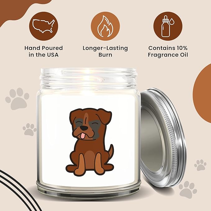 1OAK Lavender Scented Candles - Dog Mom Gifts for Women - Dog Candle - Made in USA (Boxer)