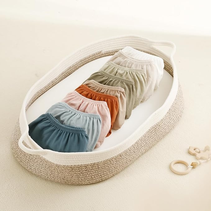 GRSSDER Stretchy Ultra Soft Fitted Bassinet Sheet 3 Pack, Universal Fit for Bassinets Baby Cradle Moses Basket Oval Rectangle Mattress Safe and Snug, Jersey Bassinet Sheets for Girls, White/Blue