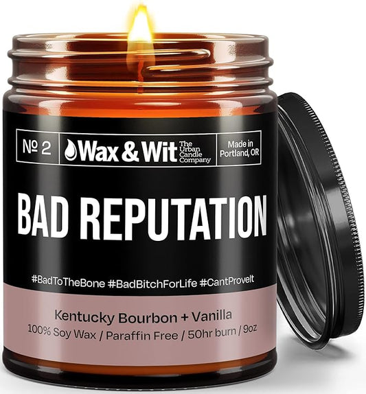 Wax & Wit Funny Soy Candle Gift for Women - Humorous, Aromatherapy Soy Wax Candle, Ideal for Housewarming, Coworker, Birthday – Kentucky Bourbon Vanilla - 9oz
