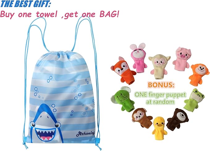 Hooded Bath Towel for Kids Extra Soft Absorbent Bath Poncho for 0-4 Years Premium Waffle + Muslin Cotton