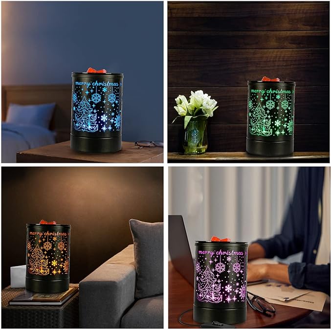 Christmas Wax Warmer Black Wax Melter for Scented Wax Fragrance Electric Oil Melter Cube Tart Burner for Home Decor