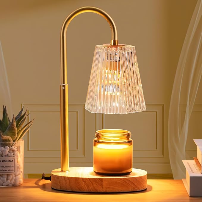 Candle Warmer Lamp Electric - Modern Candle Light Warmer with Adjustable Height, Timer for Bedroom & Living Room Home Decor Wax Melt Scented Wax Home Fragrance Accessories Dorm Lampshade