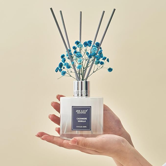 Airkeep Reed Diffuser Set/Cashmere Vanilla/6.76 fl oz(200ml)/1 Pack/Home & Office Decor Aromatherapy Diffuser Oil Gift Set