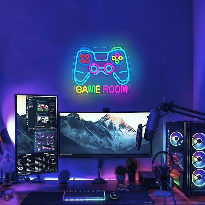 Gamerneon Game Room Neon Sign Gaming Neon Signs for Wall Decor Gameing On Led Light for Man Cave Bar Club Decor Game Players Gamer Lover Gifts