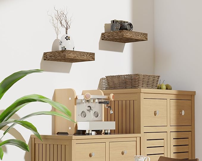Floating Shelves, Floating Shelves for Wall, with Invisible Bracket, Bathroom Shelves, Bedroom Decor, Floating Shelf, Shelves for Wall Storage, Display Shelf, Set of 2