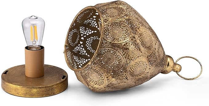 Moroccan Mosaic Table Lamp Metal Turkish Moroccan Handmade Mosaic Bedside Lamp Vintage Nightstand Lamp for Bedroom Living Room Home Decor, Size 11" H x7.5 D