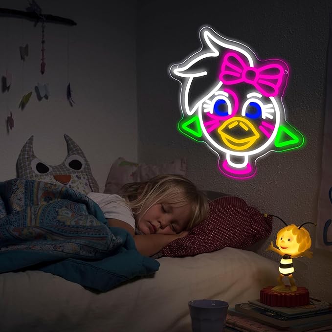 Anime Cartoon Butterfly Bunny Neon Signs for Wall Decor, Gaming Room Decor, USB Dimmable Anime Game Neon Light for Man Cave Kids Room Bedroom Bar Birthday Fan Gifts