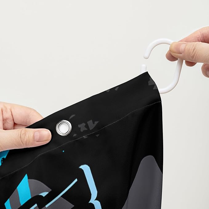 AILONEN Boys Motocross Hip Hop Shower Curtain,Dirt Bike Racer Waterproof Bath Curtain,Motorcycle Sport Curtain for Kids Men,Colorful Cartoon Shower Curtain 36" W x 72" H