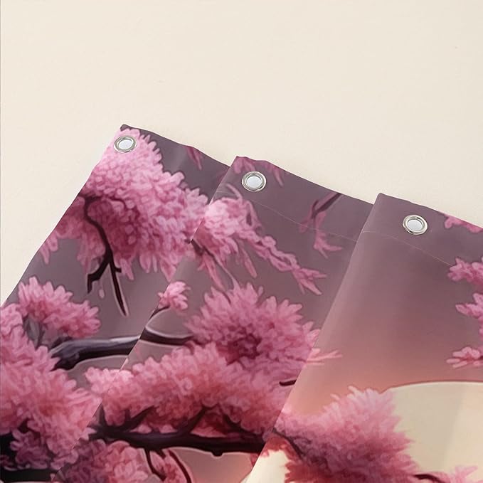 AILONEN Tiger Shower Curtains for Girls,Pink Flower White Tiger Bath Curtains for Bathroom Decor,Wild Animal Curtains Polyester Waterproof with 12 Plastic Hooks 48" W*72" H