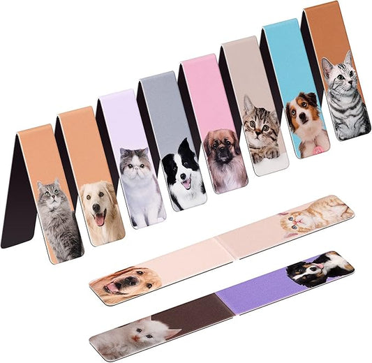 UpUDo 12 Pack Magnetic Bookmark, Book Marker Clip for Teachers, Students, Book Lovers, Printing on 2 Side