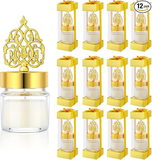 Hoolerry 12 Pcs Ramadan Candle Eid Mubarak Gift Set Muslim Islamic Candles Gift Bulk Ramadan Decor Scented Lavender Candles Muslim Night Light Favors or Eid Islamic Home Decor