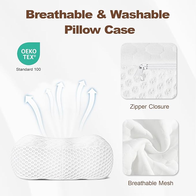 Memory Foam Knee Pillow for Side Sleepers, Between Legs Pillow, Soothing Relief for Sciatica Back HIPS Knees Joints, with Inner Pillowcase and Extra Foam Filler, White