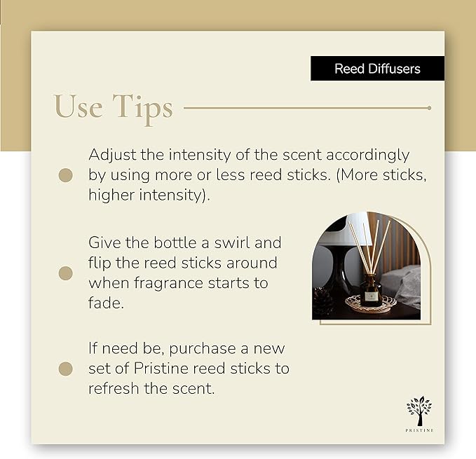 PRISTINE Swiss Château/Inspired by Hilton Hotel Reed Diffuser Refill with Free Reed Sticks | Fresh Rose, Tangerine, White Cedar Oil Diffuser Refills | Premium Hotel Lobby Reed Diffuser Oil Refill