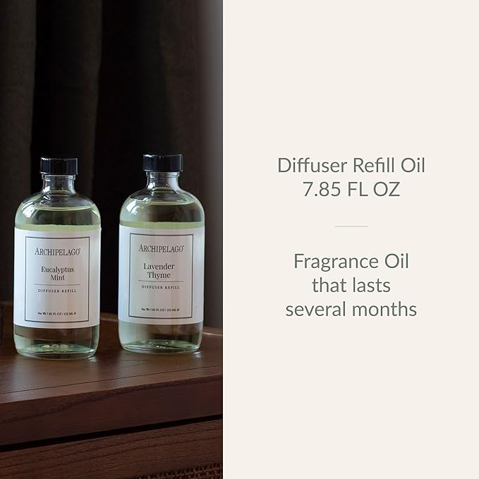 Archipelago Botanicals Verbena Basil Reed Diffuser Oil Refill, Home Fragrance Oil for Diffuser, Long-Lasting Natural Home Fragrance, Diffuser Oil Scents, 7.85 Fl Oz