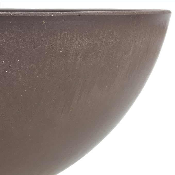 PSW Pot Collection M20C 10-inch Plastic/Stone/Wood Composite Low Bowl Planter – No Drainage Hole (Drillable), Shallow Indoor/Outer Pot for Succulents, Bonsai, Fairy Gardens, Herbs, Chocolate