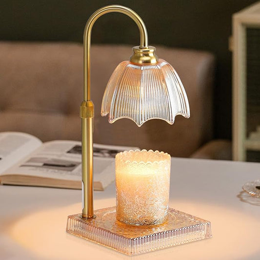 Candle Warmer Lamp with Timer - Electric Candle Wax Melt Warmer with Adjustable Height and Dimmer for Scented Candle Wax, Homer Décor and House Warming Birthday Gifts for Women Mom