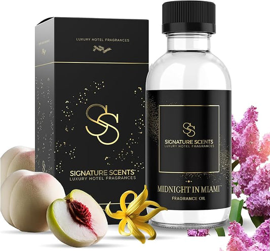 Luxury Hotel Diffuser Oil for Hotels and Homes - Aromatherapy Oils for use with an Essential Oil Diffuser at Home - Fragrance-Scent Diffuser Oil Blend (Midnight in Miami) 4.05fl oz (120ml)