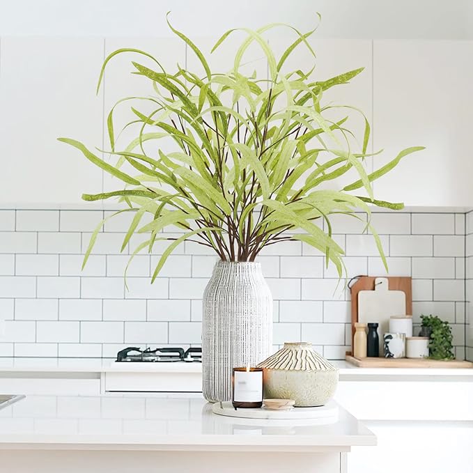 6pcs Artificial Greenery Stems 27.5" Artificial Spring Faux Greenery Stems Plants Fake Greenery Branches for Flower Arrangement Bouquets Floral Vase Wedding Decor