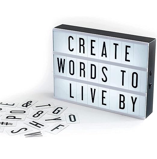 My Cinema Lightbox - 30x23cm Light Box with 100 Letters and Numbers - Personalised Light Box Sign
