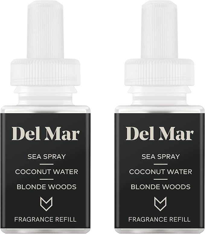 Pura & Guy Fox Home Scent Refill - Smart Home Air Diffuser - Up to 120-Hours of Premium Fragrance per Refill - Household & Apartment Essential - Clean Diffuser Fragrance - 2 Pack, Del Mar