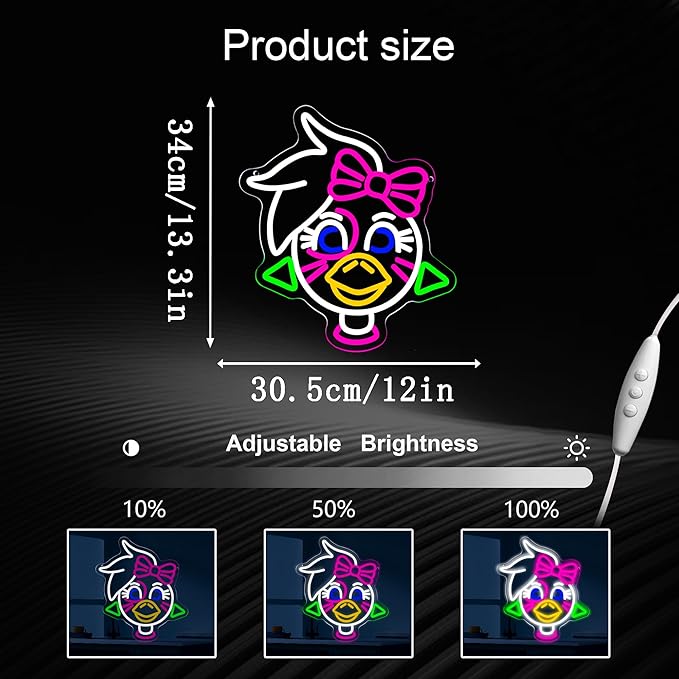 Anime Cartoon Butterfly Bunny Neon Signs for Wall Decor, Gaming Room Decor, USB Dimmable Anime Game Neon Light for Man Cave Kids Room Bedroom Bar Birthday Fan Gifts