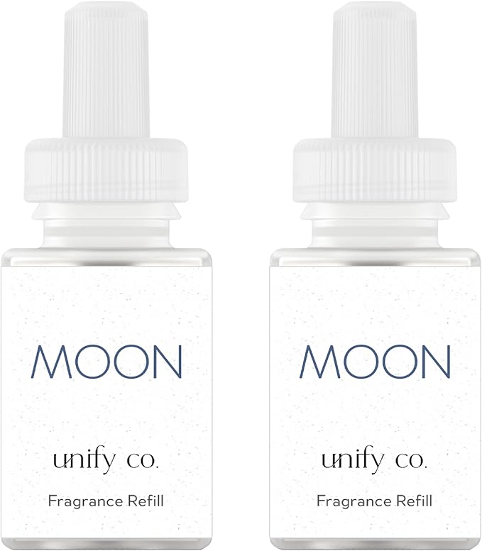 Pura & Unify Co. Home Scent Refill - Smart Home Air Diffuser Fragrance - Up to 120-Hours of Premium Fragrance per Refill - Clean & Safe Diffuser - Household Essential - 2 Pack - Moon